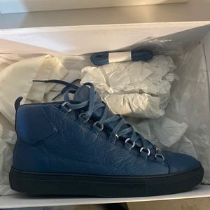 Balenciaga mens leather size 10 royal blue